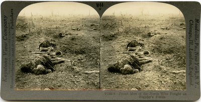 Open Field with Four Dead Scottish Soldiers and Debris by Keystone View Company